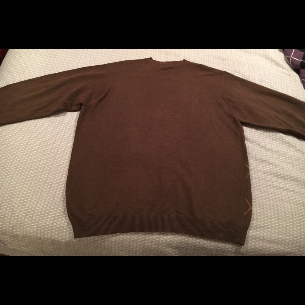 Brown Izod Men size large sweater Y2K EUC dress business top - Picture 4 of 7